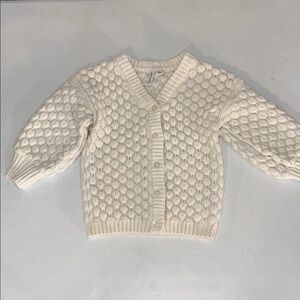 Janie and Jack Girl’s Cream/White Winter Knit Sweater Size 2